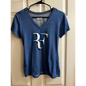 NIKE ~DRI FIT ~BLUE FITTED GRAPHIC TEE~SM